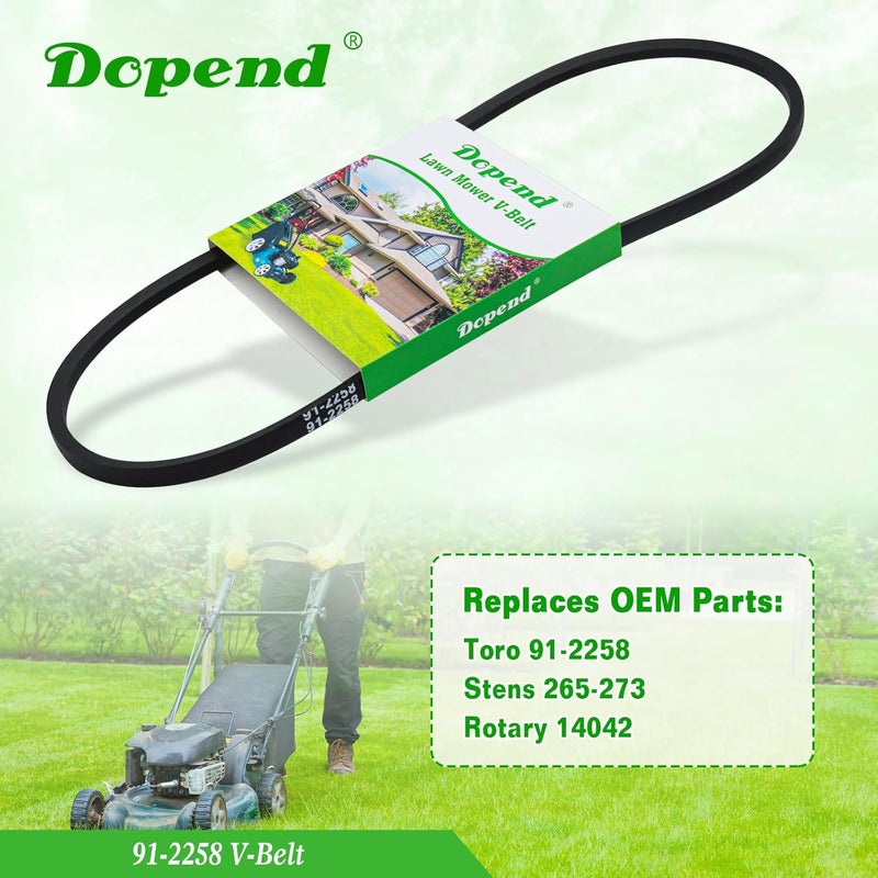 Dopend 91-2258 V-Belt 3/8’’ x 35’’ for Toro Recycler 22 Drive Belt 20016, 20017, 20018, 20340 Lawn Mowers, Replaces Toro 91-2258 Drive Belt 265-273 - Image 3